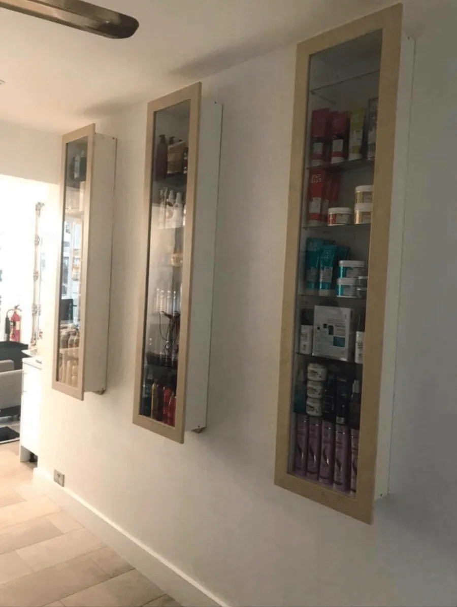 Display of professional haircare products available at Hair Obsession salon in Hurstpierpoint.